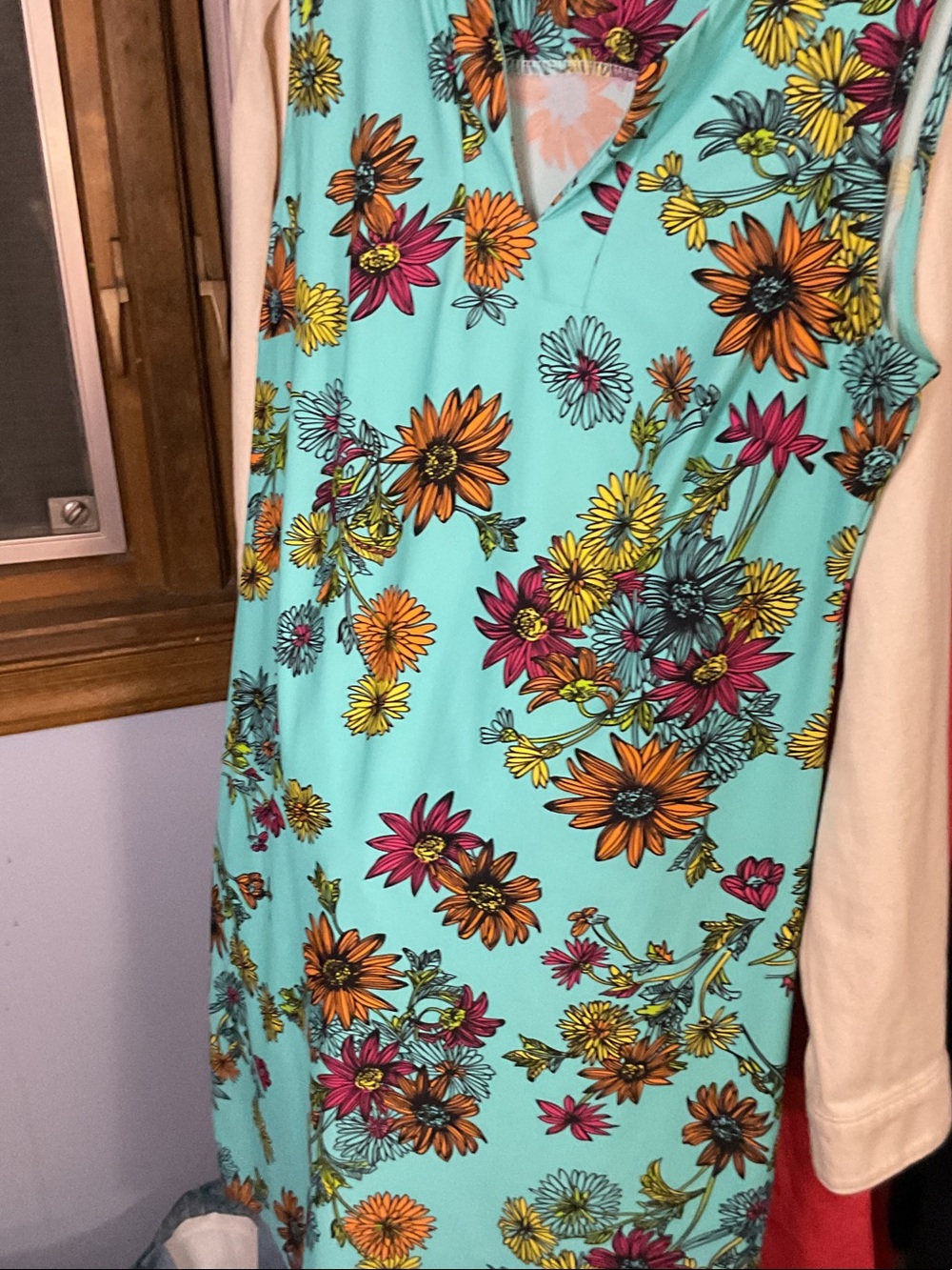 Aryeh Aqua Floral V-Neck Sleeveless Maxi Dress ptp 18 to 28